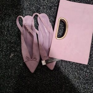 Next Purple Slingback Heels with Clutch